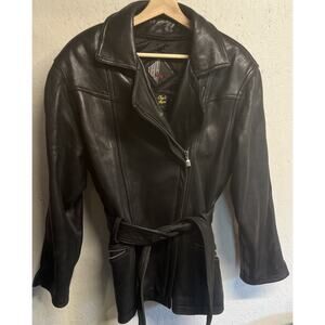 Vintage 80s Tibor Leather Moto Jacket Belted Thinsulate Black M Incredibly Soft